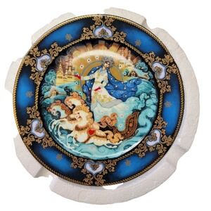 Bylinný Farfor Russian Collector Plate 1992 Winter-Winter Blue Gold COA